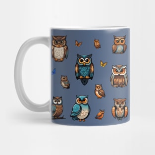 Mystical Nocturnals: Enchanting Owl Sticker Collection Mug